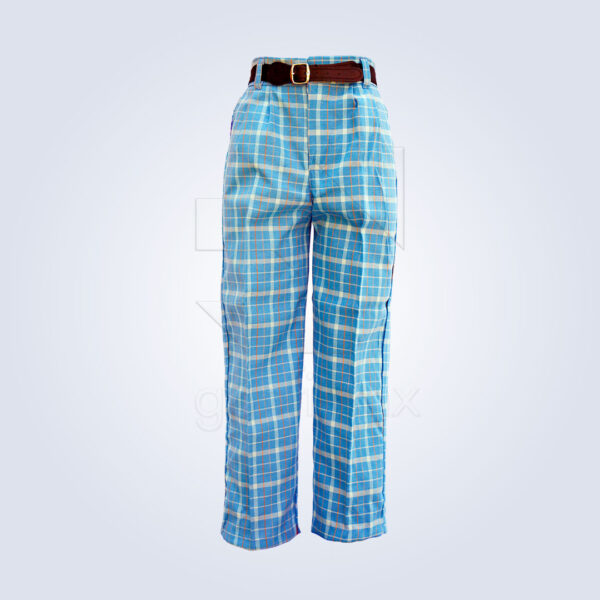 Pantalón Bóxer Escolar Escocés Azul Cielo