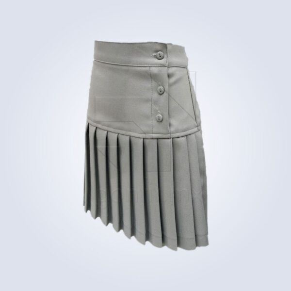 Falda Escolar Plisada con Peto Golden Gris Claro