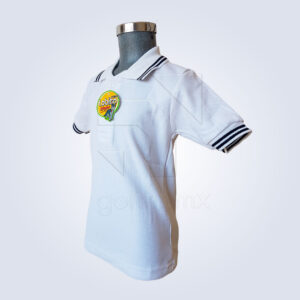 Playera Lobito Escolar Blanca Líneas Azul Marino