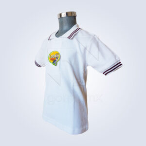 Playera Lobito Escolar Blanca Líneas Tintas
